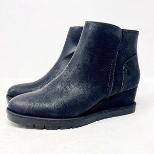 Lifestride Swift Womens‎ Black Wedge Boots Zip Closure Faux Leather Size 6.5